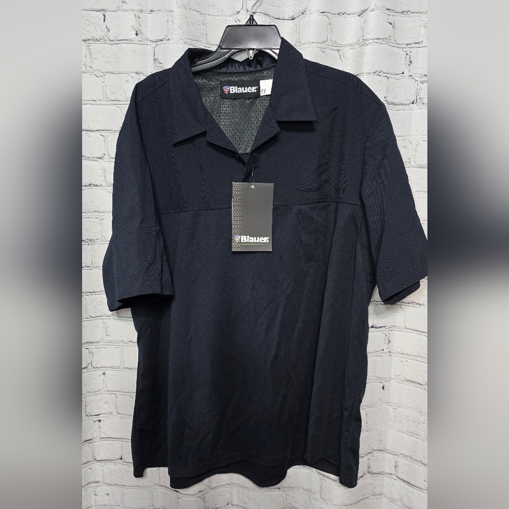Blauer Men's Dark Navy Polo Work Uniform‎ Security Police Shirt Size 2XL